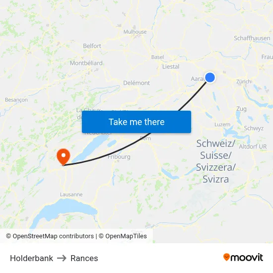 Holderbank to Rances map