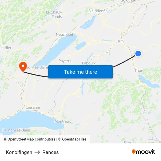 Konolfingen to Rances map