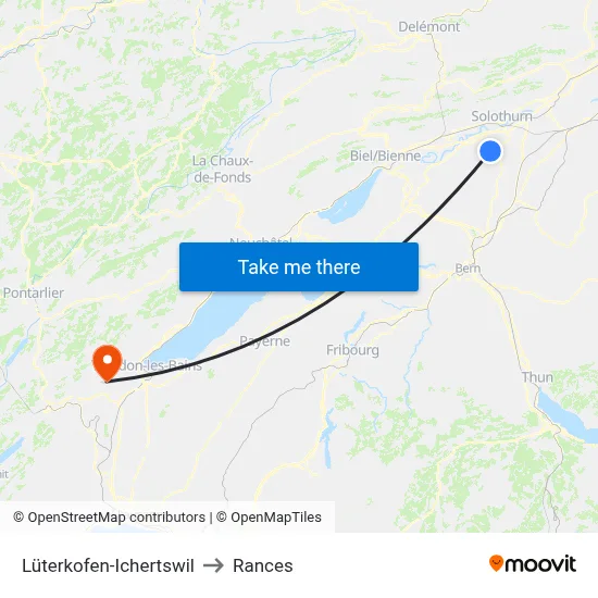 Lüterkofen-Ichertswil to Rances map