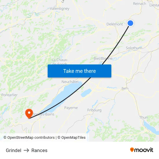 Grindel to Rances map