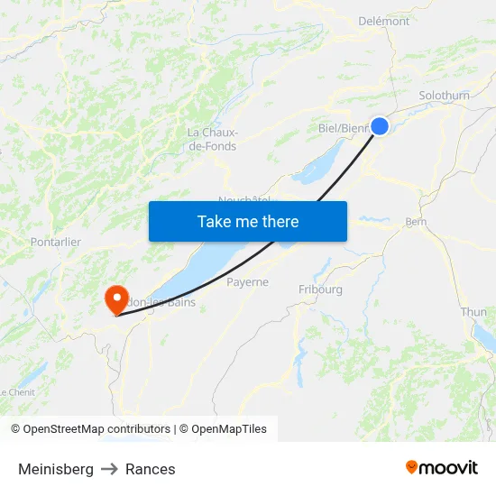 Meinisberg to Rances map