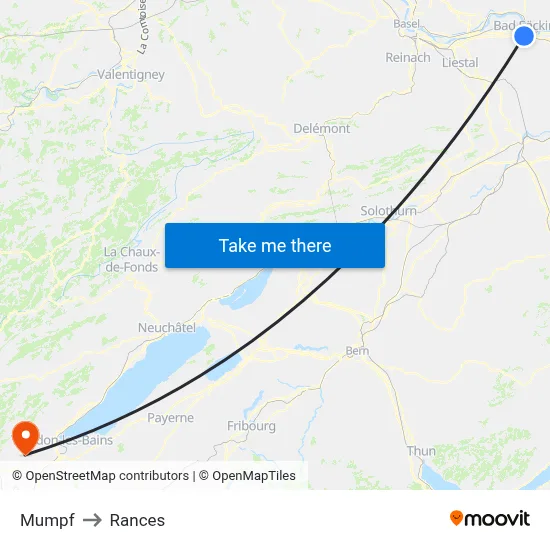 Mumpf to Rances map