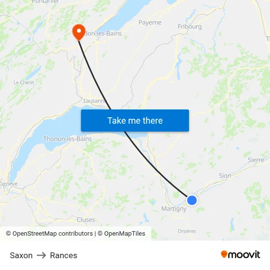 Saxon to Rances map