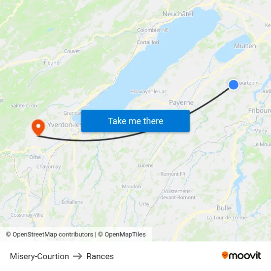 Misery-Courtion to Rances map