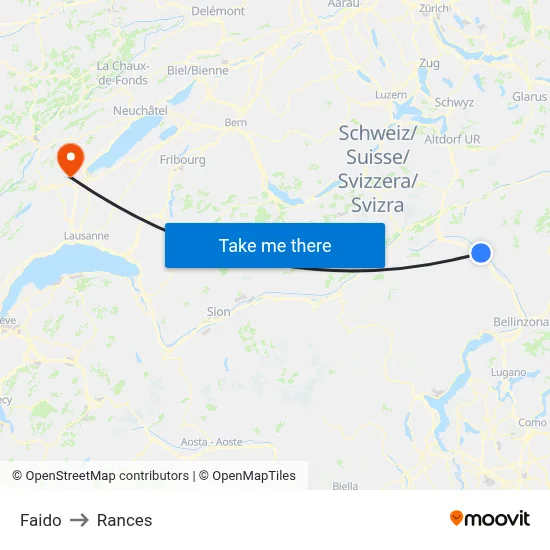 Faido to Rances map