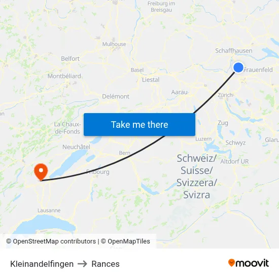 Kleinandelfingen to Rances map