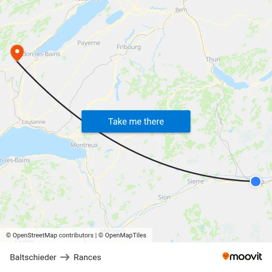 Baltschieder to Rances map