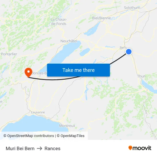 Muri Bei Bern to Rances map