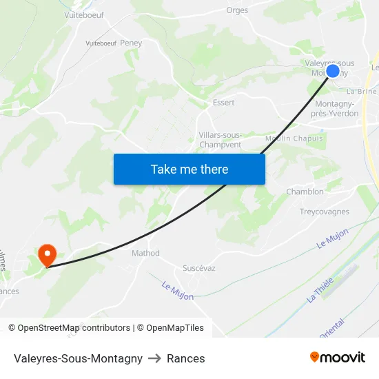 Valeyres-Sous-Montagny to Rances map
