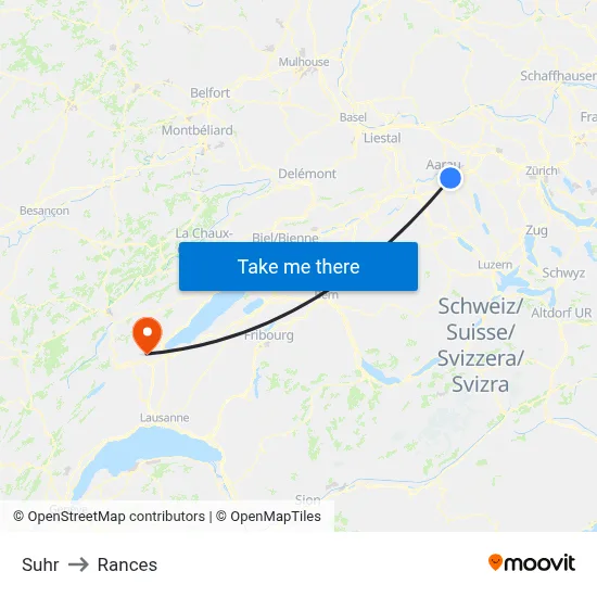 Suhr to Rances map