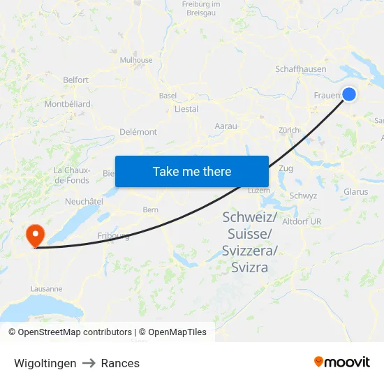 Wigoltingen to Rances map