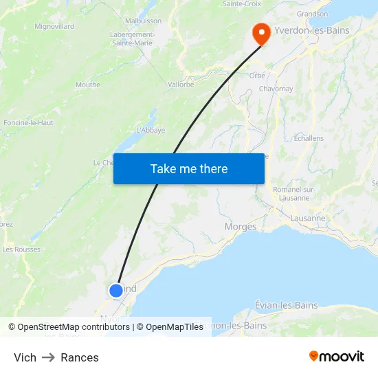 Vich to Rances map