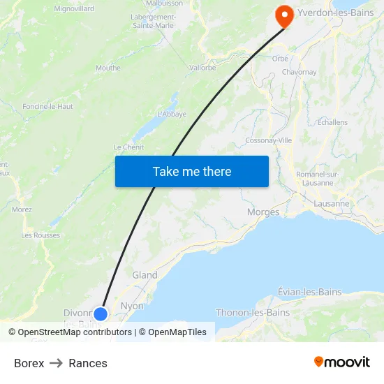 Borex to Rances map