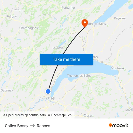 Collex-Bossy to Rances map