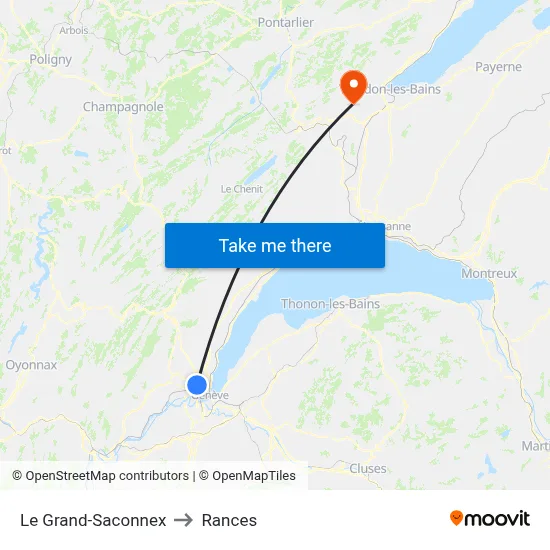 Le Grand-Saconnex to Rances map