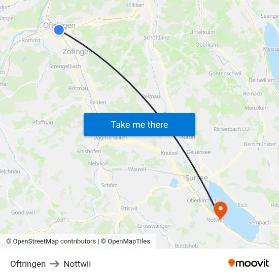Oftringen to Nottwil map