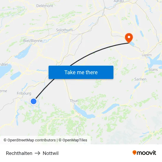 Rechthalten to Nottwil map