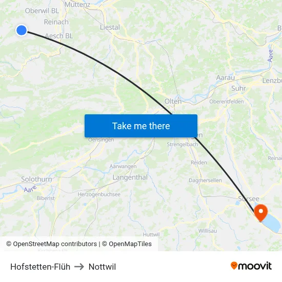 Hofstetten-Flüh to Nottwil map