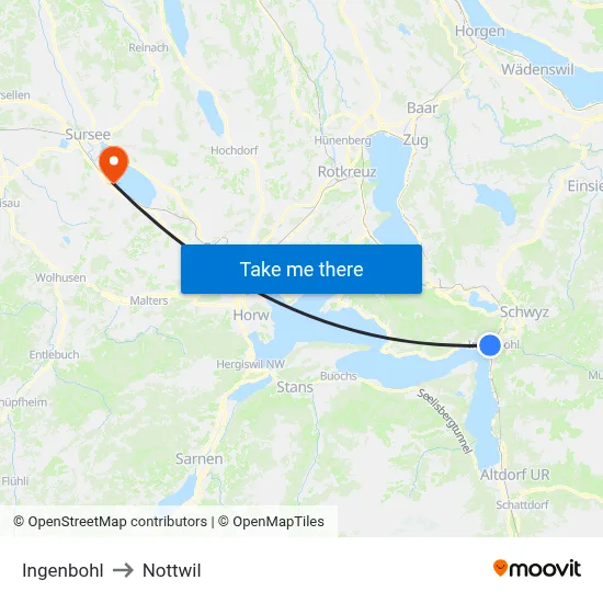 Ingenbohl to Nottwil map