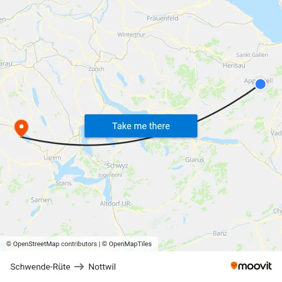 Schwende-Rüte to Nottwil map