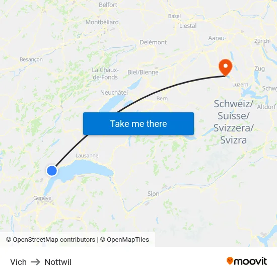 Vich to Nottwil map