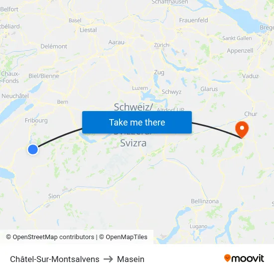 Châtel-Sur-Montsalvens to Masein map