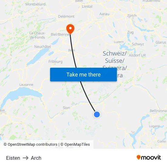 Eisten to Arch map