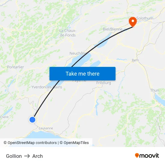Gollion to Arch map