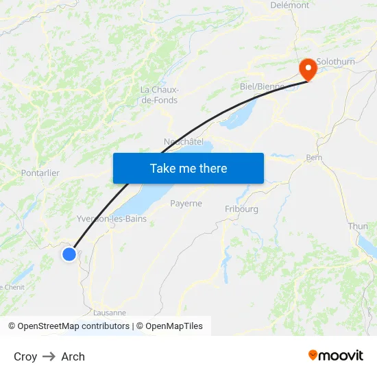 Croy to Arch map