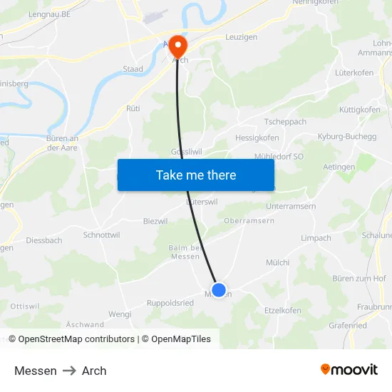Messen to Arch map