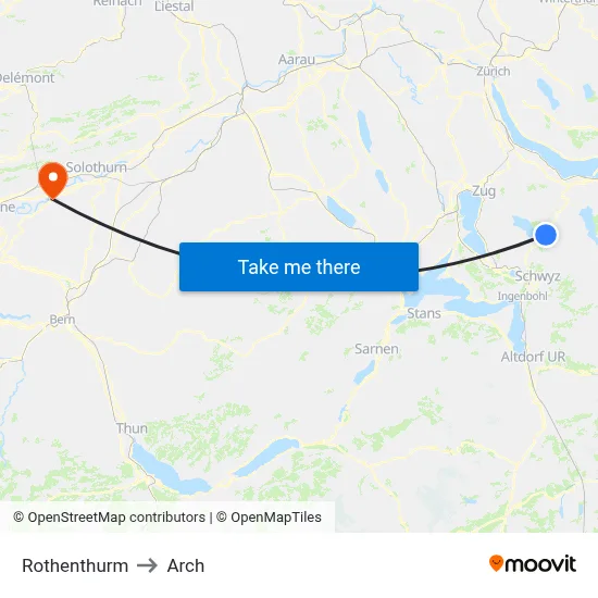 Rothenthurm to Arch map