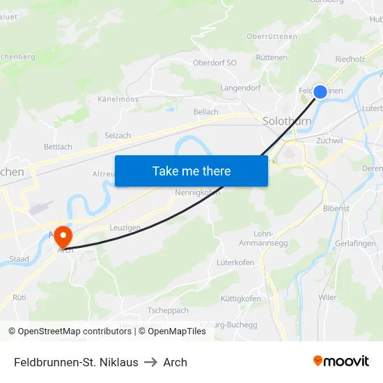 Feldbrunnen-St. Niklaus to Arch map