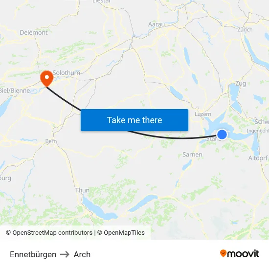 Ennetbürgen to Arch map