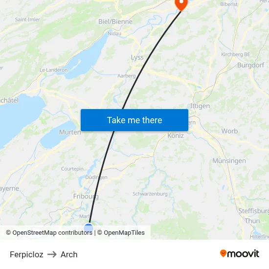 Ferpicloz to Arch map