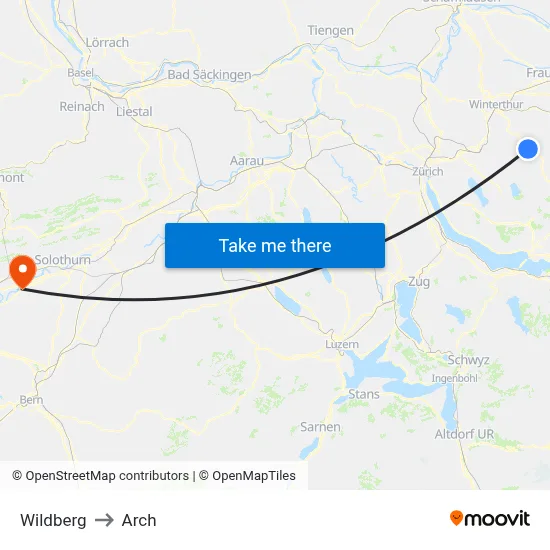 Wildberg to Arch map