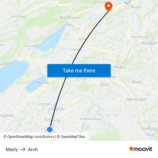 Marly to Arch map
