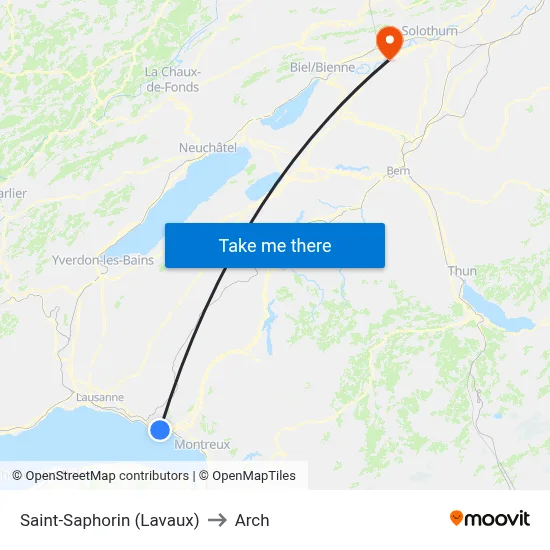 Saint-Saphorin (Lavaux) to Arch map