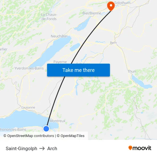 Saint-Gingolph to Arch map