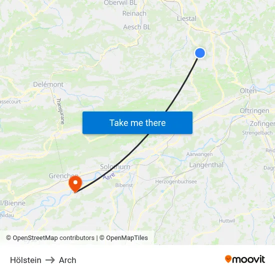 Hölstein to Arch map