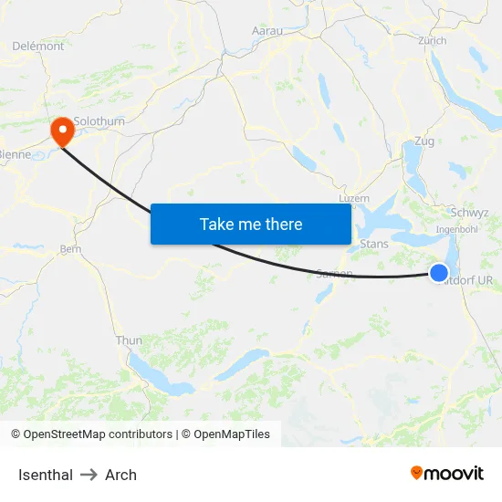 Isenthal to Arch map