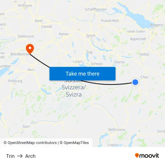 Trin to Arch map