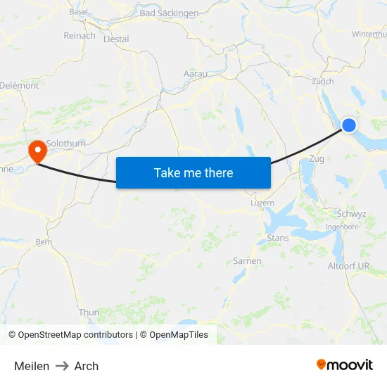 Meilen to Arch map