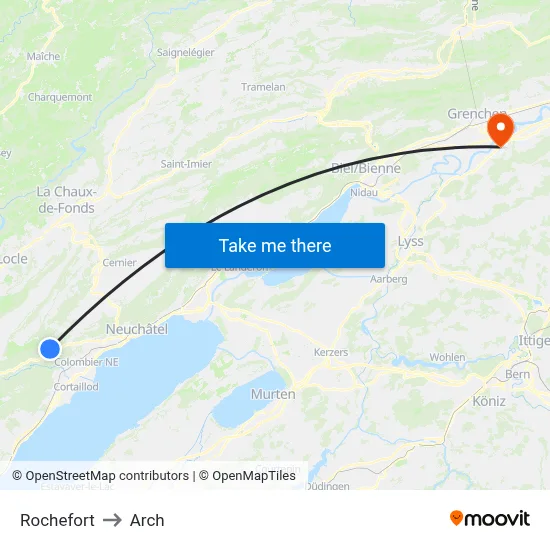 Rochefort to Arch map