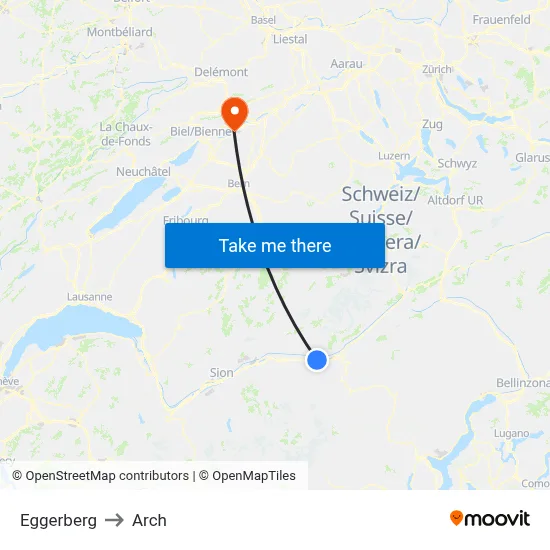 Eggerberg to Arch map