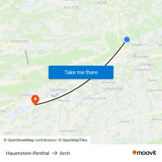 Hauenstein-Ifenthal to Arch map