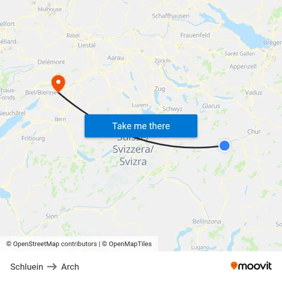 Schluein to Arch map