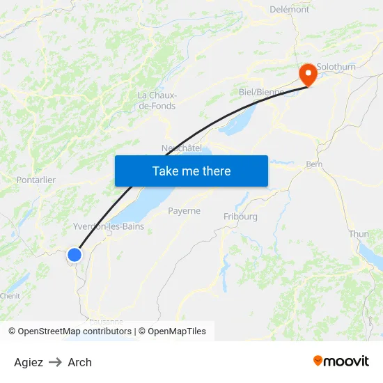 Agiez to Arch map