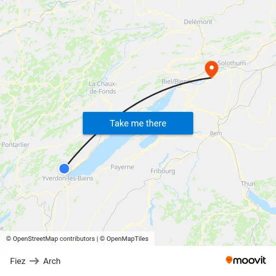 Fiez to Arch map