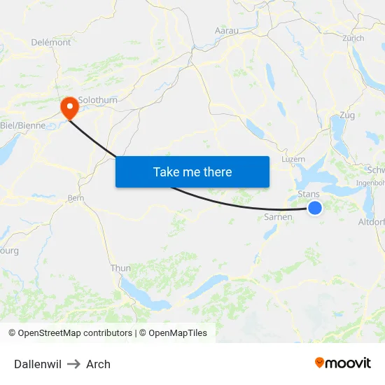 Dallenwil to Arch map