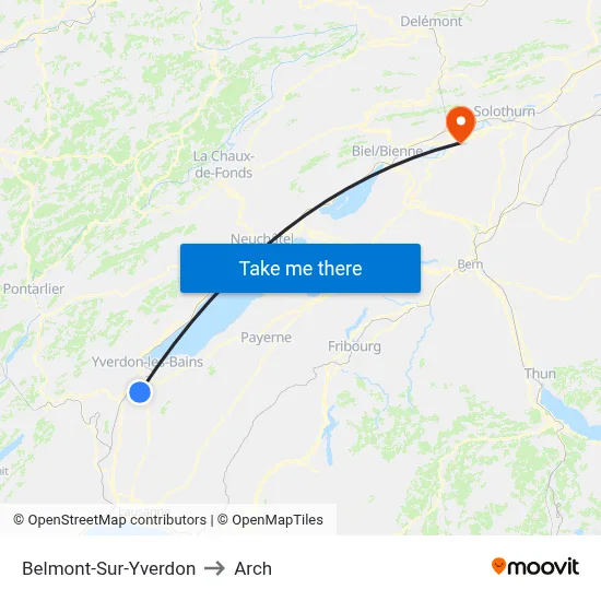 Belmont-Sur-Yverdon to Arch map